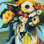 flowers 6 cm 60 x 80 Oil on Canvas (v)
