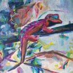 red Gecko cm 70 x 100 Oil on Canvas