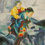 Mutter mit Kind cm 50 x 60 Oil on Canvas